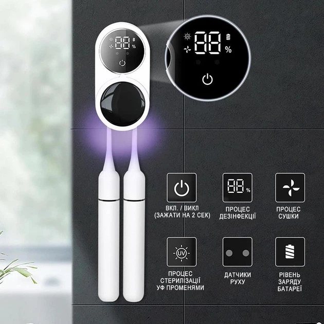 Портативний УФ-стерилізатор зубних щіток