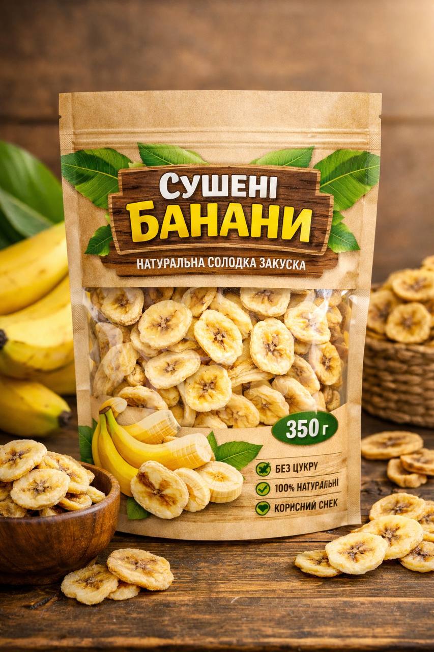 Сушені банани — натуральний перекус із користю!