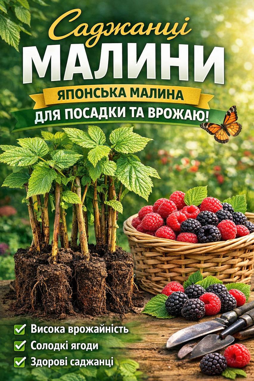 Садженці малини з Японії: екзотичний смак та вітамінна бомба на вашій ділянці!