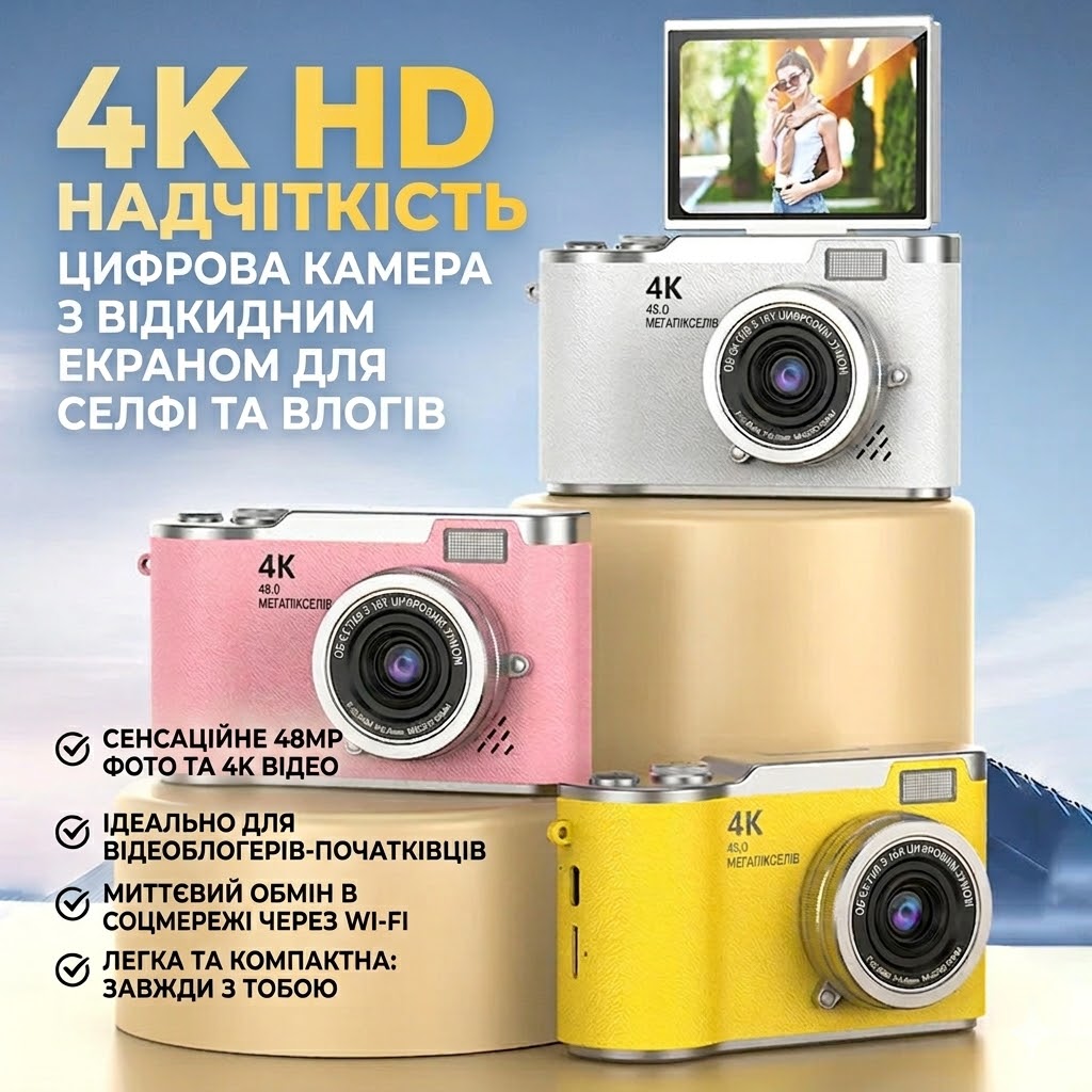 Цифрова камера 4K для фото та відео