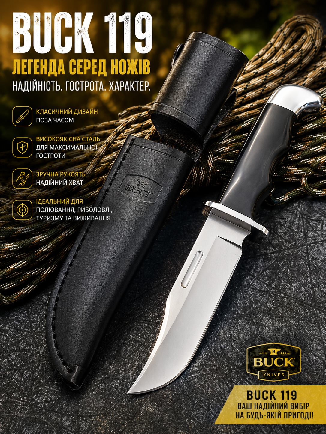 Мисливський ніж Розвідник (BUCK 119)