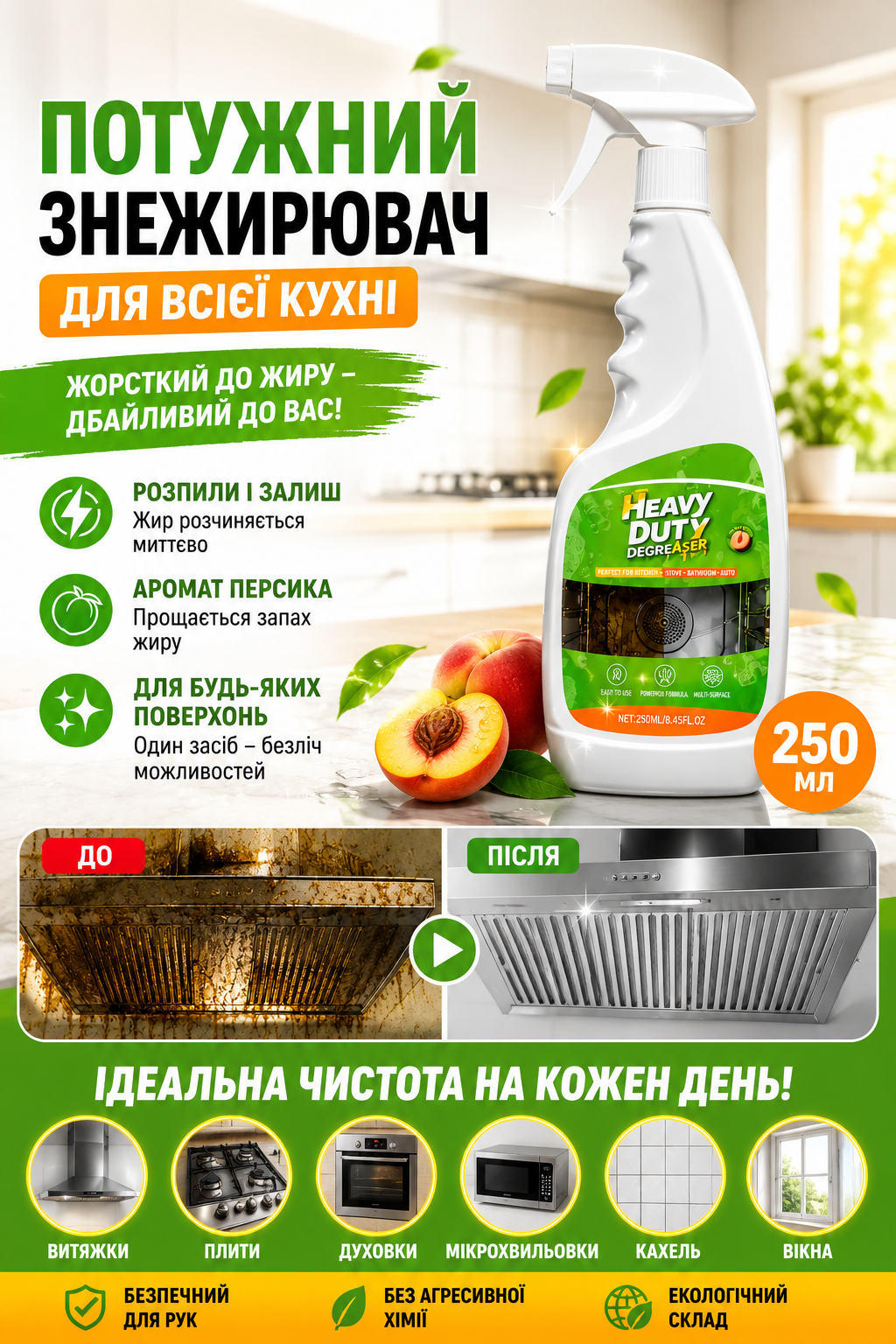 🧼Потужний спрей для знежирення кухні