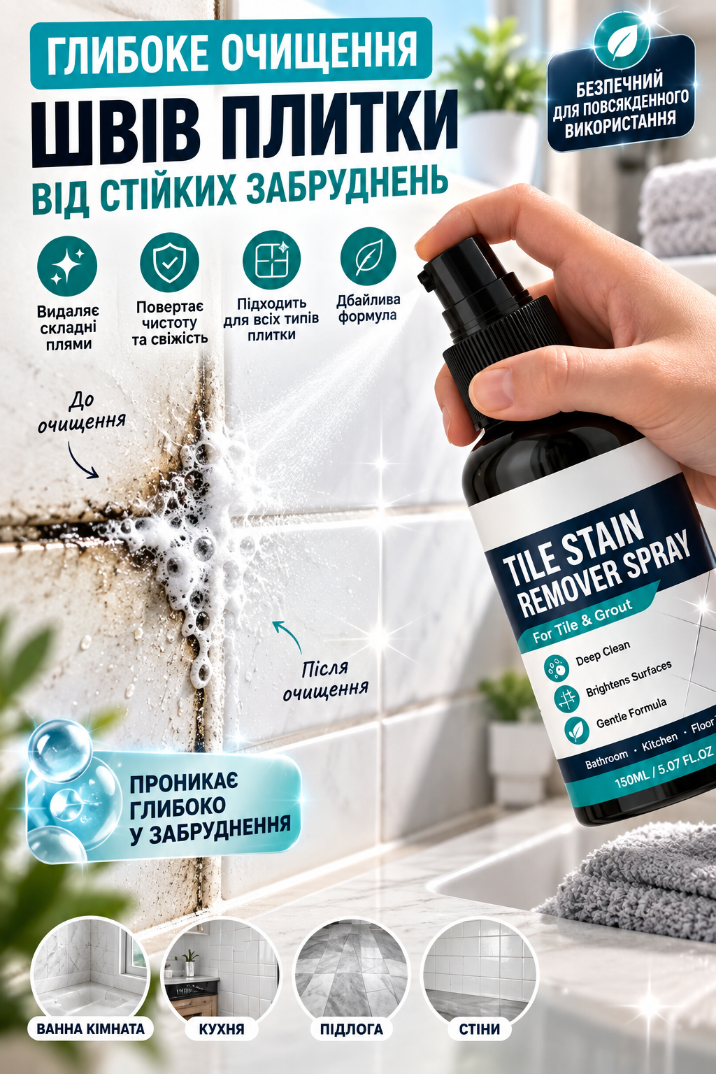 🫧 Чисті шви та сяюча плитка без зайвих зусиль!